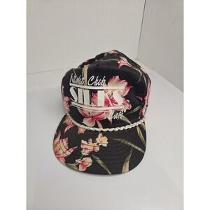 Vintage Silks Night Club San Sun Floral Hawaiian Rope Snapback Hat 80s